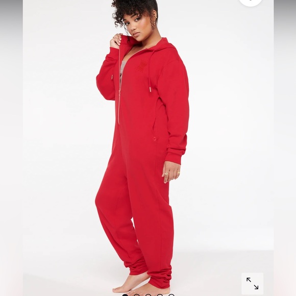 Savage X Fenty Pants - Savage X Fenty Goji Berry Red Forever Savage Hooded Onesie